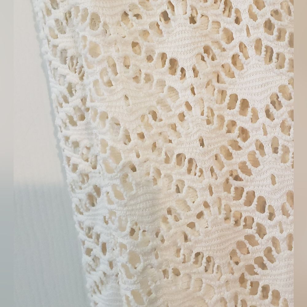 Cream Lacy Infinity Scarf